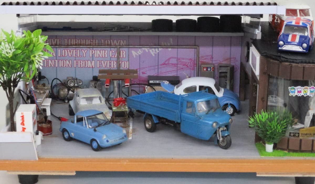 Amazon.co.jp: 【同梱難】約1/32 自動車整備工場 ジオラマセット 43*32